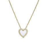 White Enamel Heart Pendant