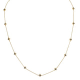 Gold finish sterling silver micropave black enamel clover station necklace with simmulated diamonds - adjustable chain 18-20