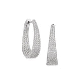 Micropave Tapered Hoop Earrings