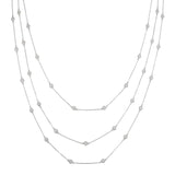 Three Chain Layered Station Necklace