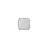Rhodium Finish Brite Square Bead Edge Polish Tie Tack