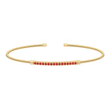 Single Cable Cuff Birthstone Bracelet - January