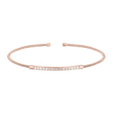 Single Cable Cuff Birthstone Bracelet - April