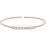Single Cable Cuff Bracelet with Beaded Bezel Set Stones