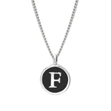 Black Enamel Initial Pendant