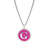 Pink Enamel Initial Pendant
