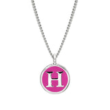 Pink Enamel Initial Pendant