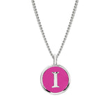 Pink Enamel Initial Pendant