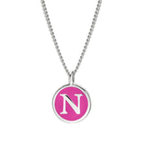 Pink Enamel Initial Pendant