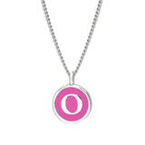 Pink Enamel Initial Pendant