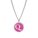 Pink Enamel Initial Pendant