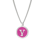 Pink Enamel Initial Pendant