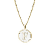 White Enamel Initial Pendant