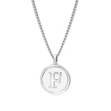 White Enamel Initial Pendant