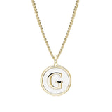 White Enamel Initial Pendant