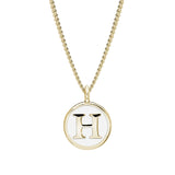 White Enamel Initial Pendant