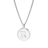 White Enamel Initial Pendant