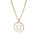 White Enamel Initial Pendant
