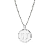 White Enamel Initial Pendant