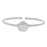 Mother of Pearl Flower Basketweave Cuff Bracelet