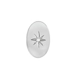 Sterling Silver Plain Polished Oval Tie Tack W/ .01Pt Diamond