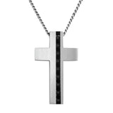 Stainless Steel Carbon Fiber Cross on 24 Chain