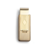 Stainless Steel Gold PVD Finish Flip Money Clip with Diamond Shape Center