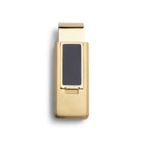 Stainless Steel PVD Finish Flip Money Clip w/Black Resin