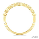 3/4 Ctw North-South Bezel Set Emerald Cut Diamond Fashion Band in 14K Yellow Gold