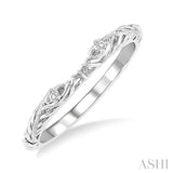 1/50 Ctw Round Cut Diamond Wedding Band in 14K White Gold
