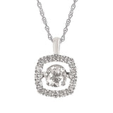 14k White Gold Shimmering Lab Grown Diamond Necklace