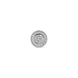 Platinum Finish Sterling Silver Micropave Round Simulated Diamond/April Birthstone Charm with Simulated Diamonds for BL2300B