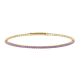 Gold vermeil finish sterling silver single row simulated light amethyst birthstones