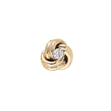 14K Yellow Gold & Diamond Love Knot Tie Tack W/.12 Cttw Diamonds