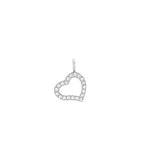 Sterling Silver Simulated Diamond Heart Charm
