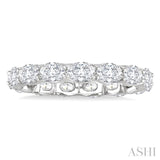 2 1/10 Ctw East-West Set Oval Cut Diamond Eternity Wedding Band in 14K White Gold