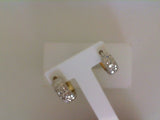 10k Two Toned Diamond Cut Huggie Earring