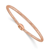 14K White Gold with Rose Gold Plating Stretch Bangle Bracelet