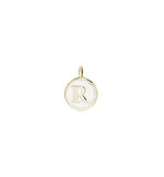 Gold Finish "R" Charm with White Enamel Background