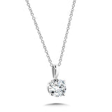 14k White Gold 1.5ct Lab Grown Round Diamond Solitaire Pendant