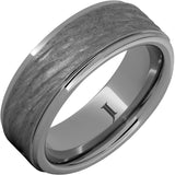 Tungsten Ring with Hard Carved Bark Finish