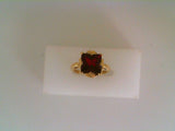 Estate: 10k Yellow Gold Imitation Garnet Ring