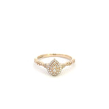 14k Yellow Gold Diamond Cluster Ring