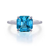 Sterling Silver Lab Grown Green Sapphire Ring