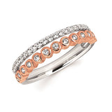 10k Two-Toned White & Rose Gold Diamond Ring