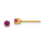 Ear Piercing: 24k Gold Plated February Birthstone