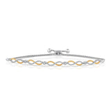 Sterling Silver Two-Toned Infinity Diamond Bracelet