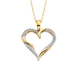 10k Yellow Gold Diamond Heart Necklace