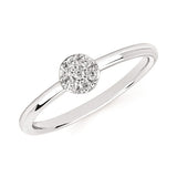 14k White Gold Stackable Cluster Diamond Ring