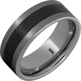 Tungsten Carbide Ring With Black Ceramic Inlay